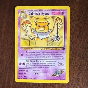 Pokemon Sabrina's Hypno Yellow and Purple Trainer Card